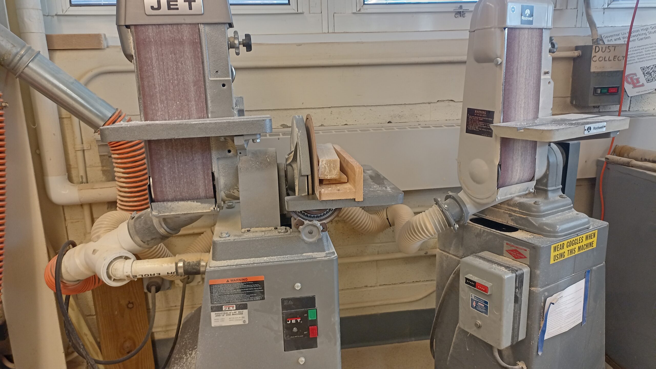 Sanding machinery and dust collection hookups