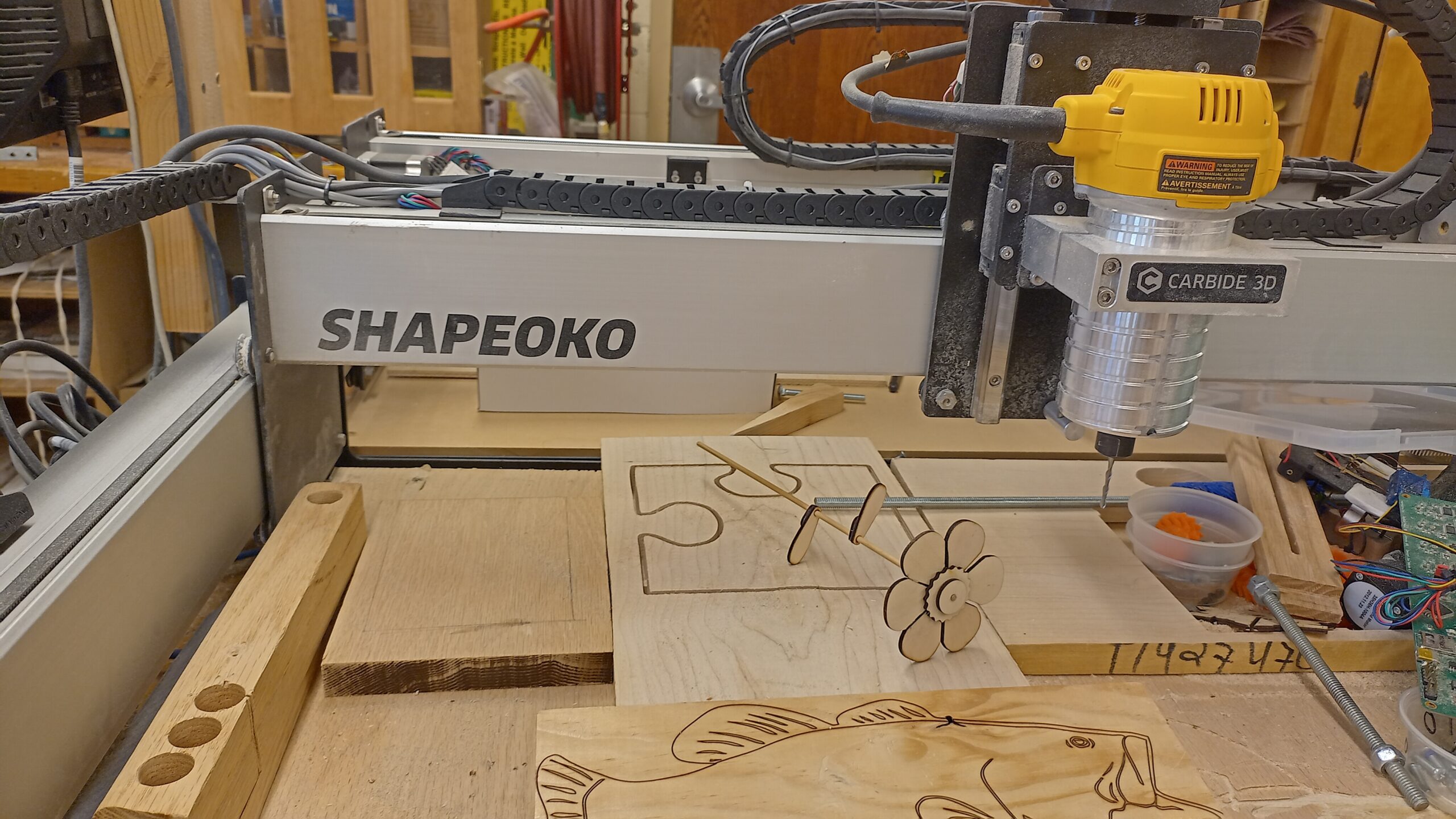 Shapeoko Carbide 3D fabrication machine engraving or cutting material