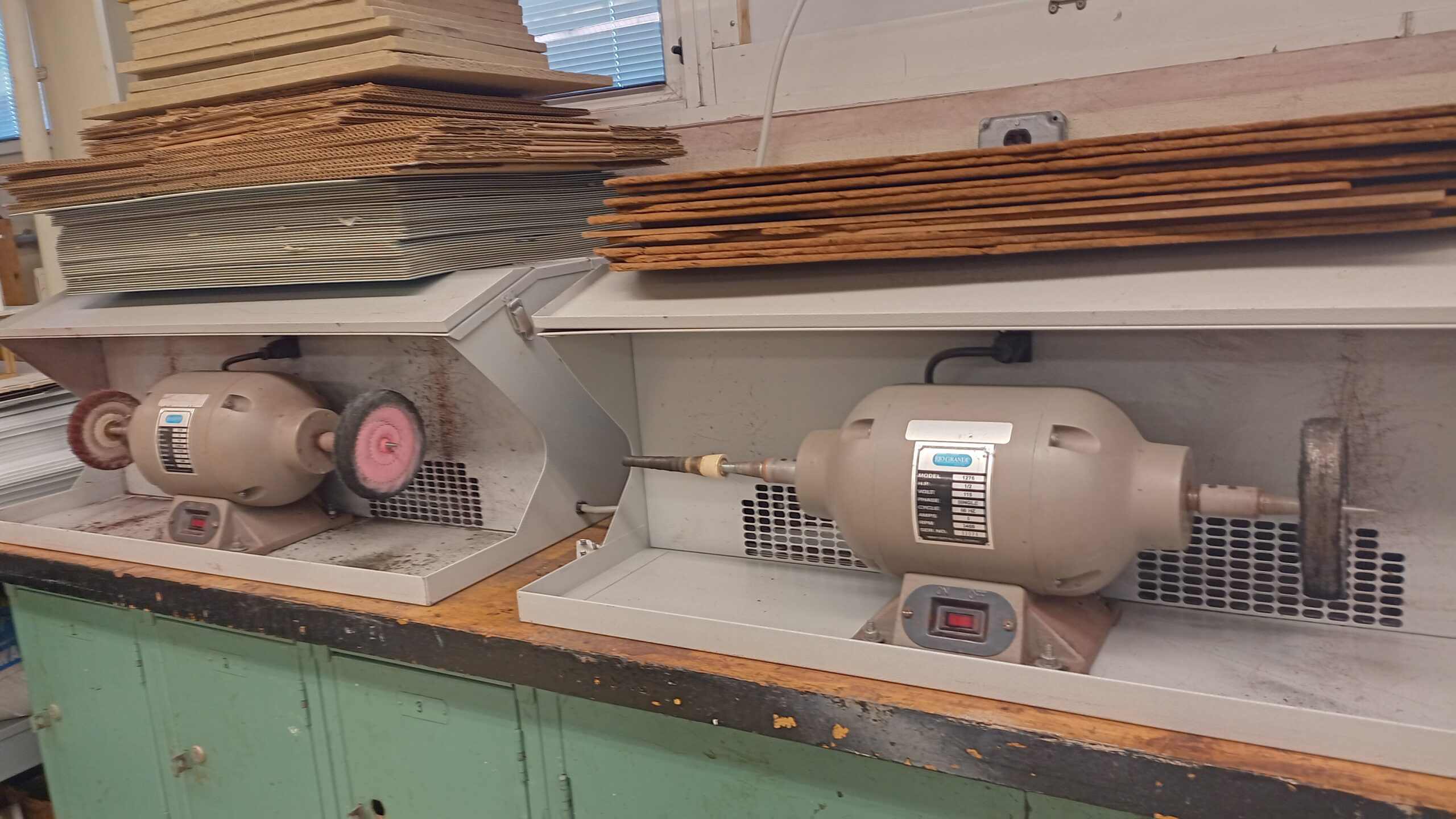 Jewelry polishing or finishing equipment in classroom