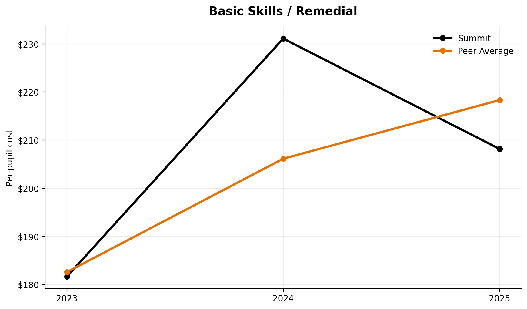 Basic skills remedial trend for Summit