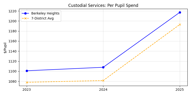 Custodial services trend for Berkeley Heights