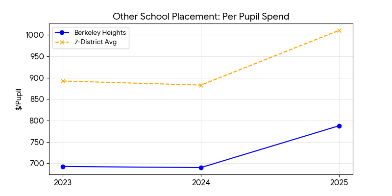 Other school placement trend for Berkeley Heights